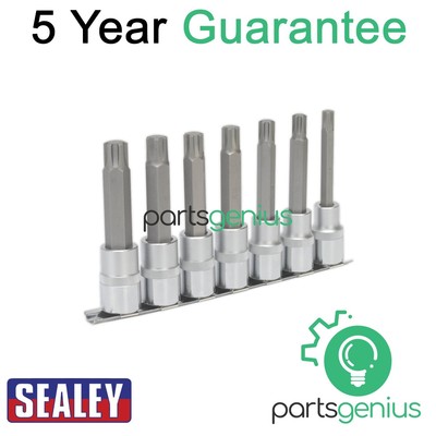 Sealey Premier Ribe Steckschlüssel-Bit-Satz 1/2'' Vierkant 100 mm 7-teilig AK6235
