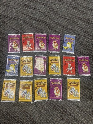*EMPTY* Pokemon Booster Pack Wrappers WOTC ''Base Set 2'' Lot Of 16