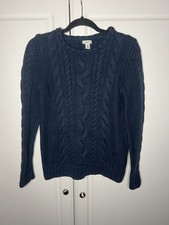 L.l. Bean Heritage 100 Cotton Cableknit Fisherman Sweater M