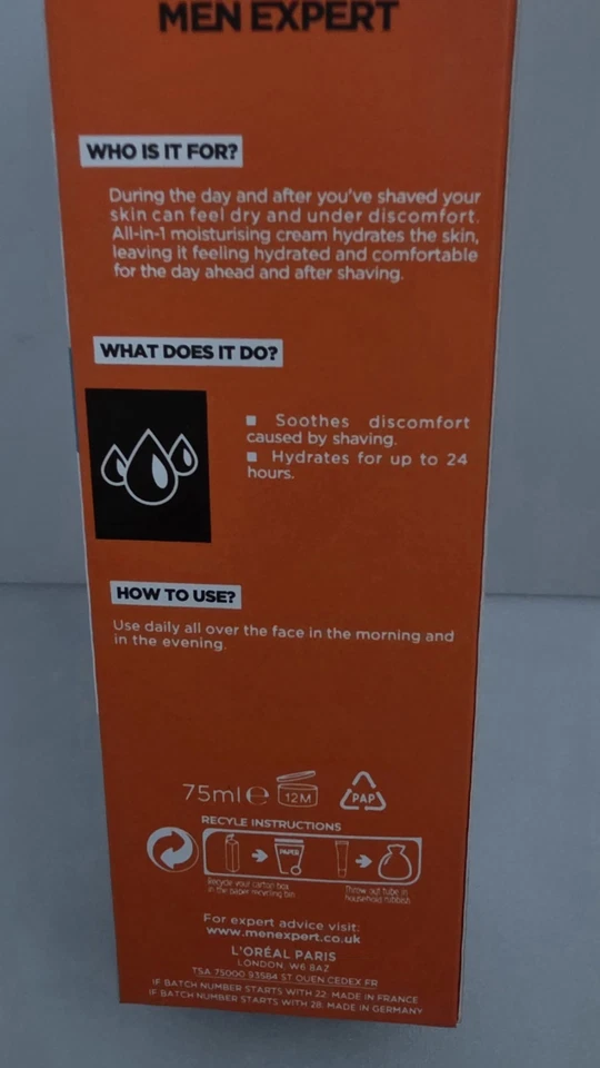 L’Oréal Men Expert Hydra Sensitive All In One Moisturiser Brand New In Box - Image 2 of 3