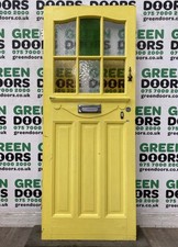 1930S FRONT DOOR WOODEN YELLOW TIMBER EXTERNAL EXTERIOR STAIN RECLAIMED ANTIQUE