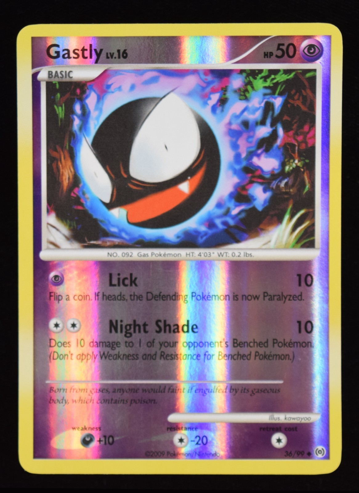 Gastly Reverse Holo - 36/99 - Arceus - Pokemon Card