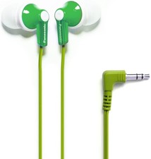 Panasonic ErgoFit Wired Earbuds, 3.5mm Jack In-Ear Headphones - S/M/L - Green 