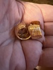 Roberto Coin 18k Yellow Gold Diamond Elephant Skin Hoop Huggie Earrings — photo 4