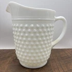 Vintage Milk Glass Hobnail 2 Quart Pitcher 8” Tall