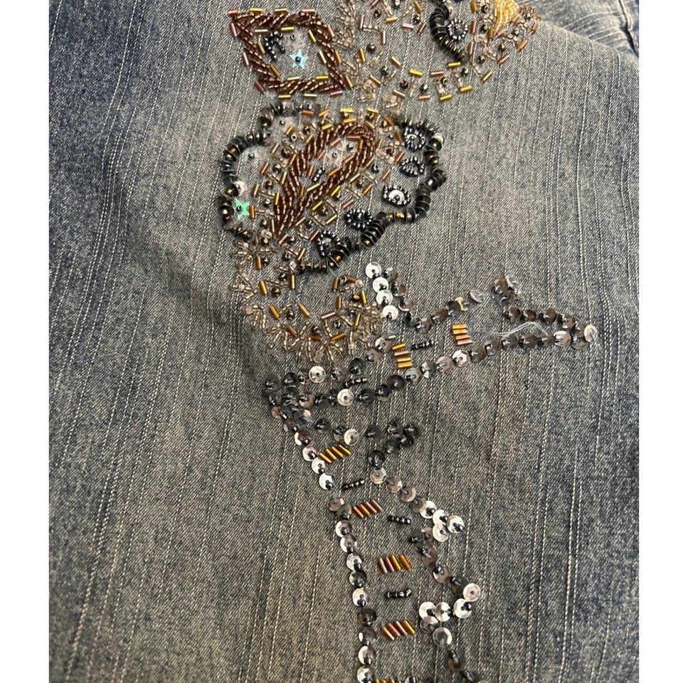 Jeans jeans bordado paisley strass 24/7 Plus 20WP Western Boho Bling - Imagem 4 de 4