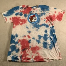 Buc-ee's Shirt Mens XL Red White Blue Tie Dye Lets Get It Poppin USA Graphic