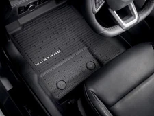 Mustang 2024-2025 All Weather Floor Liners, 4-Pc Set with Mustang Logo on Fronts