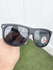 New Ray Ban Polarized Boyfriend RB4147 4147 Matte Black G15 Lens Size 60/15