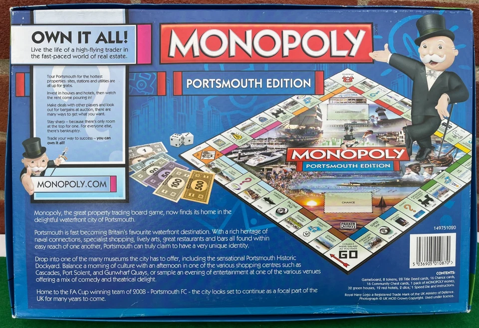 Monopoly Portsmouth City Pompey Edition Board Game 100% Complete Contents VGC - Image 4 of 4