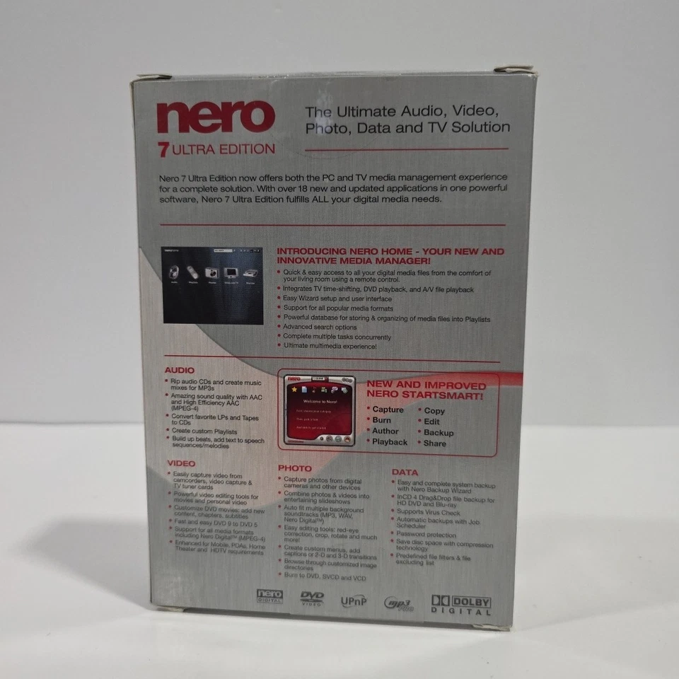 Nero 7 Ultra Edition Enhanced The Ultimate Audio Video Photo w/Manual & Key - Image 3 of 4