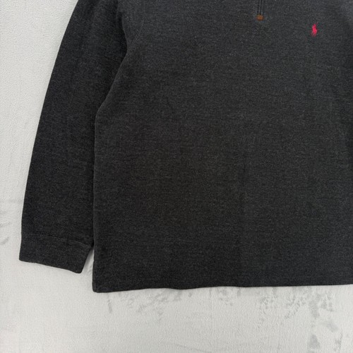 Polo Ralph Lauren Men's Charcoal Heather Quarter Zip Pullover Sweater XXL - Afbeelding 4 van 15