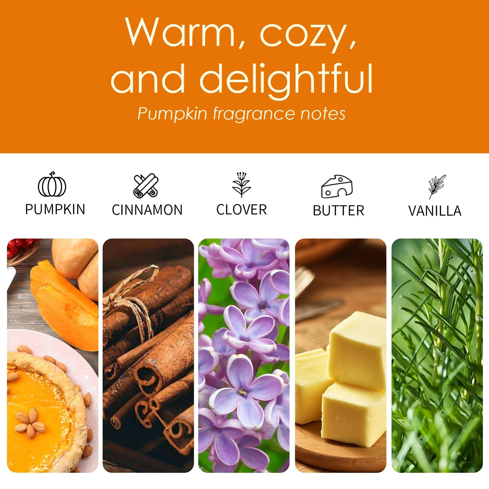 Ceramic Pumpkin Shaped Jar Candle - 100% Soy Wax, Nature Essential Oil, Pumpk... thumbnail 5