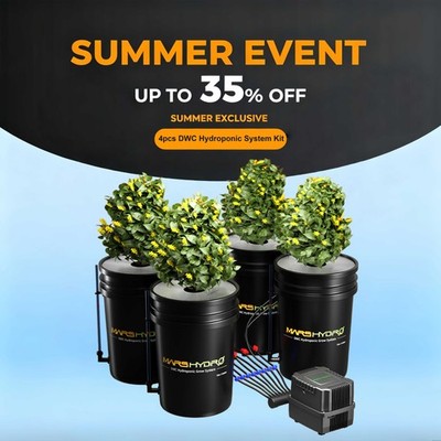 Mars Hydro DWC Hydroponics Grow System 5 Gallon Deep Water Culture with 4 Bucket