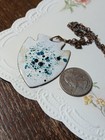 Vtg Painted Enamel Over Copper Big Modernist Arrowhead Pendant Necklace 1960s — photo 10