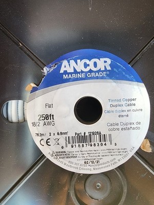 Ancor  18/2 250 foot Spool Tinned Copper Duplex Marine Grade Boat cable