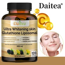 Glutathione 120 capsules - Anti-Aging - Health Support Function - Fat Metabolism
