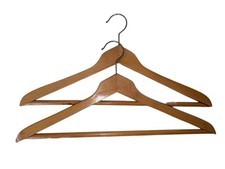 2 Lt Wood Hangers Wooden Swivel Hook Shirt Coat Yugoslavia Vintage