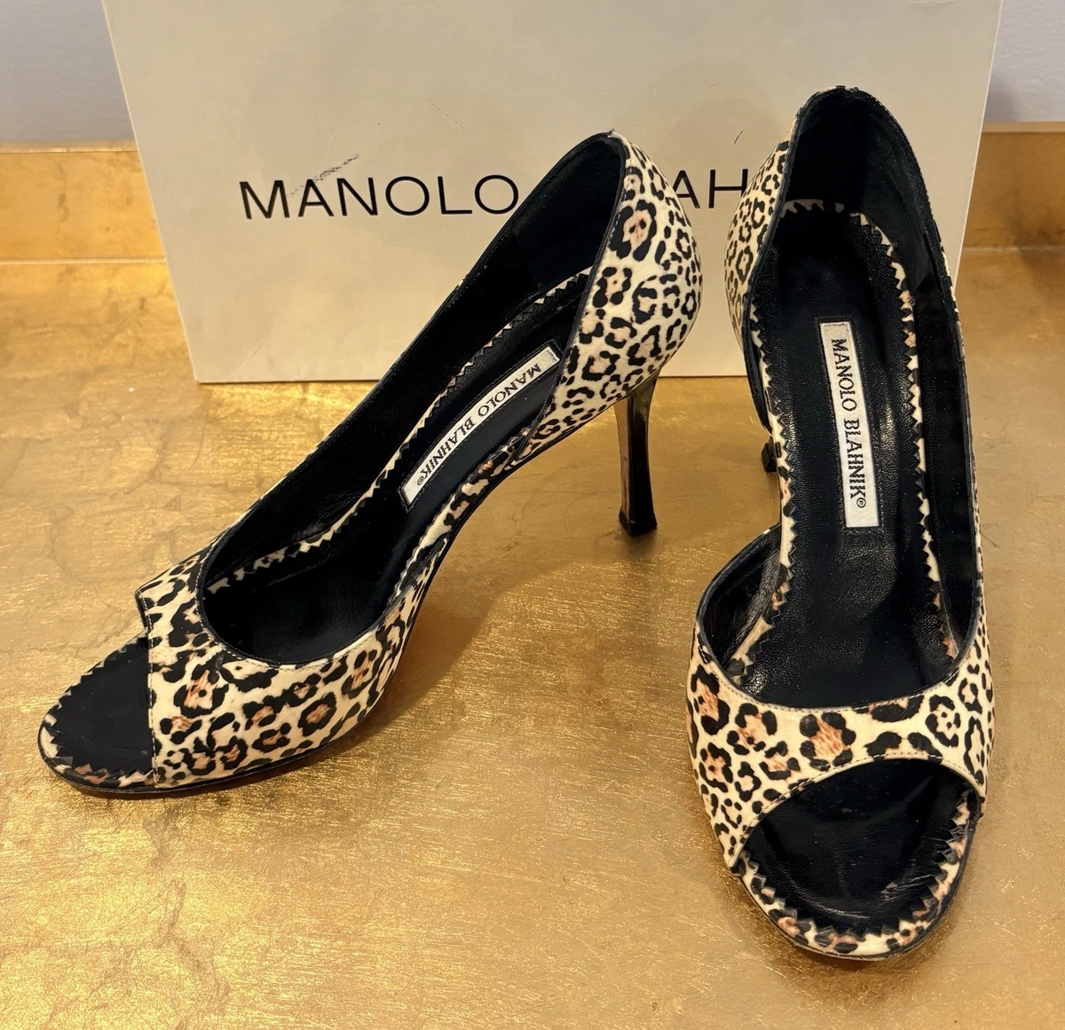 Black cheetah Manolo Blahnik Manolo Blahnik Leopard Print Slide Heels Sz 8.5 – Labels  main image 2