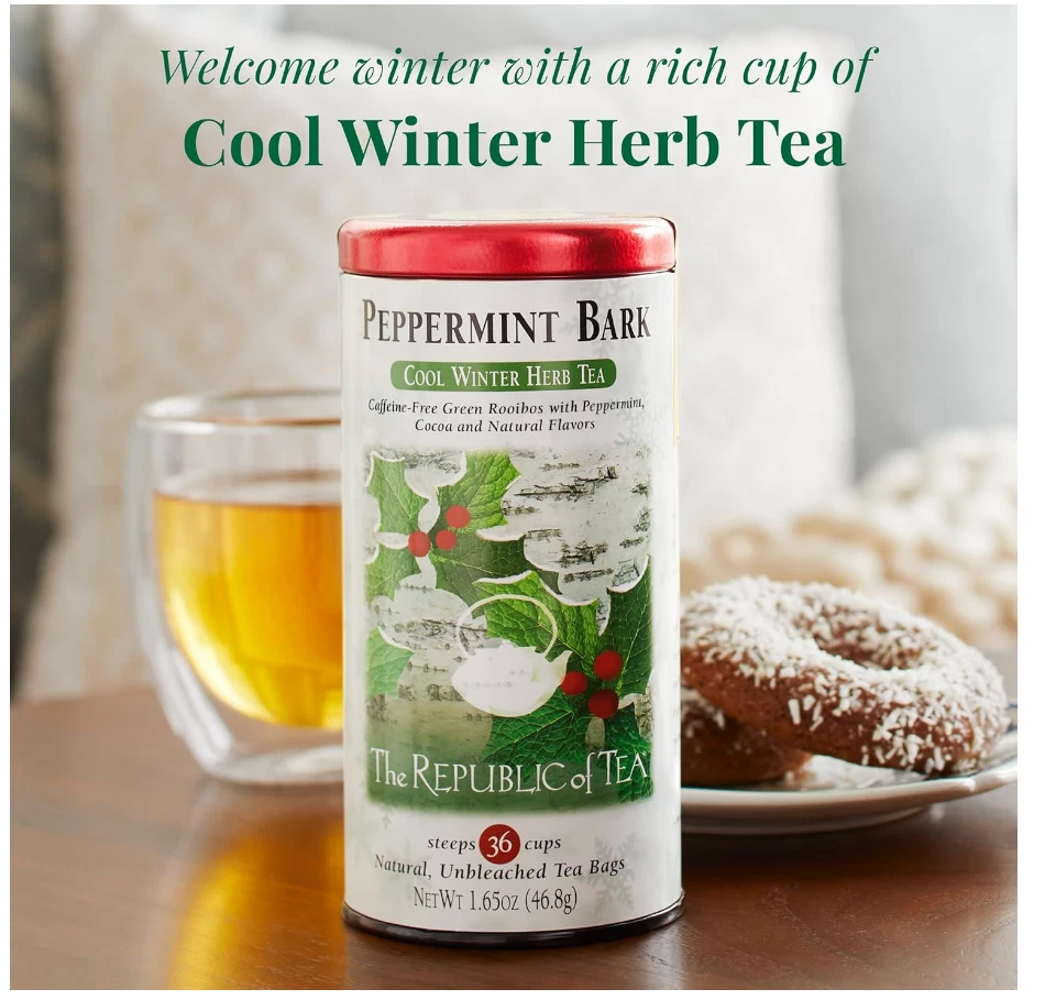 The Republic of Tea - Corteza de menta, hierba fresca de invierno 36 unidades (paquete 1)  Foto 3 de 4