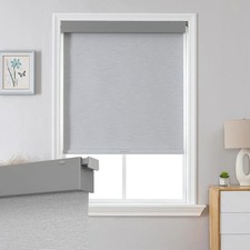 Joydeco Roman Blackout Roller Shades Cordless Blinds for Windows, Free-Stop Gray
