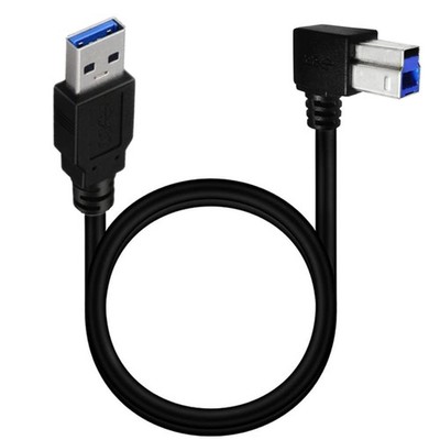 USB 3.0 Printer Cable Type A Male B Male Plug 90 Degree High Speed 1.5 Ft