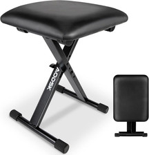 Keyboard Bench X-Style Cushion Padded,Piano Bench Adjustable Collapsible Stool C