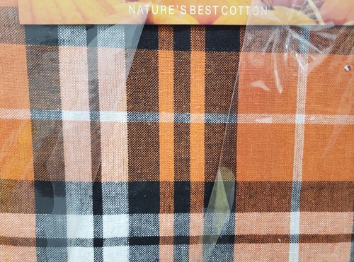Bedruckte Stoff Tischdecke 60x84" Oval, Halloween Karo Mehrfarbig, Orange, Schwarz, CCL - Bild 2 von 6