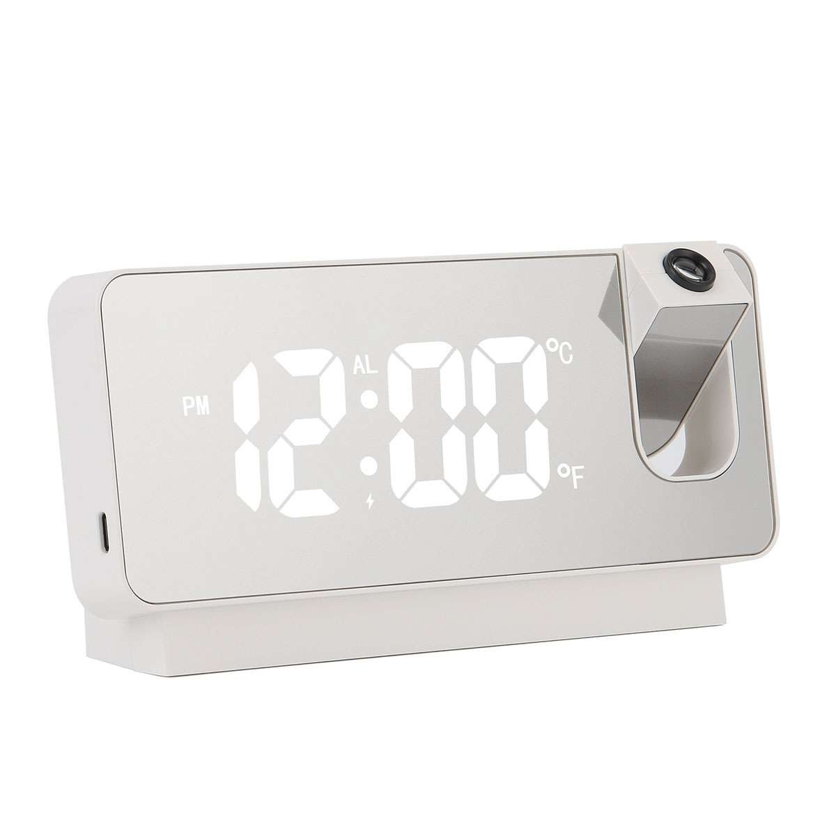 Digital Clock With 180&deg; Projector Snooze Bedside