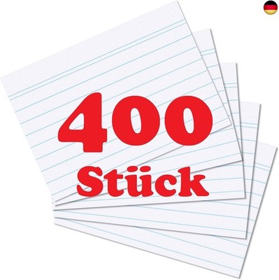 Herlitz 1150507 Karteikarte A5, 100 Stück, weiß (Weiß, Menge: 4 Packungen)