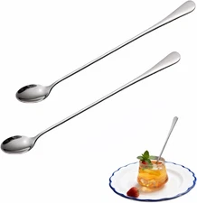 9.5 Inch Long Handle Stainless Steel Spoon - 2-Pack Ice Tea Spoon, Coffee Stirre