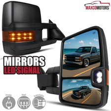 Tow Mirrors Fits 88-98 Chevy Gmc Ck 1500 2500 3500 Tahoe Power Heatedamber Led