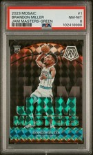 2023 PANINI MOSAIC JAM MASTERS GREEN #1 BRANDON MILLER PSA 8
