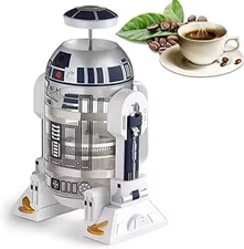 French Press Insulated 304 Stainless Steel Coffee Maker, 32 Oz Robot R2D2