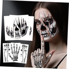 4 Sheets Halloween Tattoos, Horror Halloween Face Temporary Tattoos,