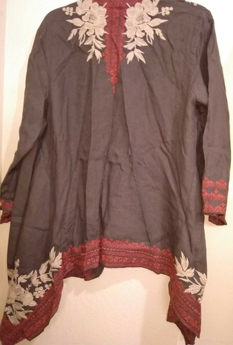 Embroidered Linen Sweater Jacket | eBay