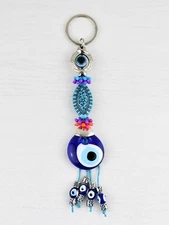 Turkish Greek Mati Evil Eye and Hamsa Hand Charm Lucky Eye Keyrings Keychains