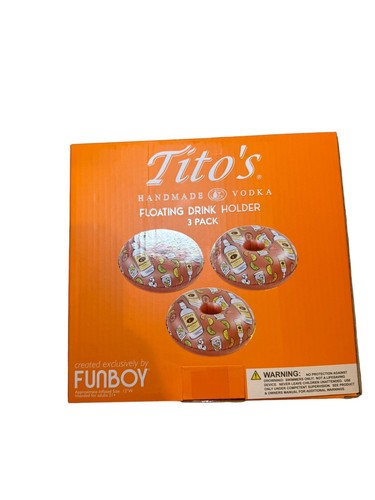 Tito's Handmade Vodka Floating Drink Holder 3PK Pool Inflatable - Funboy Tito - Picture 5 of 8