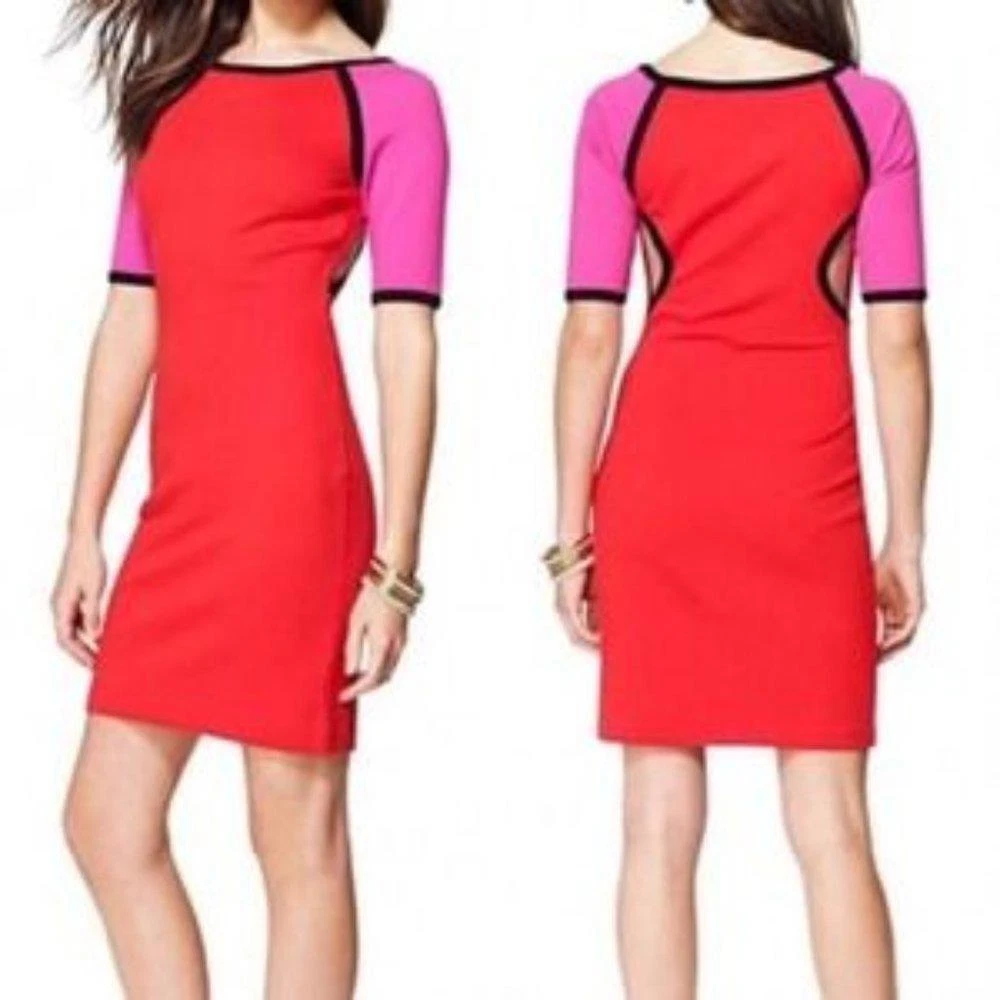 Red pink hotsell colorblock dress