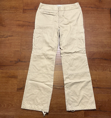 Banana Republic Cargo Pants Womens 10 Beige Relaxed Fit Wide Leg