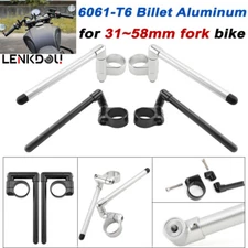 Motor Universal 7/8"22mm Fork Tube Clip-On Handlebar Riser Aluminum 31mm~58mm 