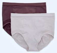 BALI Comfort Revolution Firm Control 2 Pack Berry Sand Brief Panty Womens M L XL