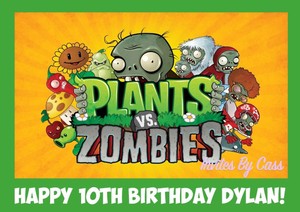 Plants Vs Zombies A4 Edible Image Cake Topper