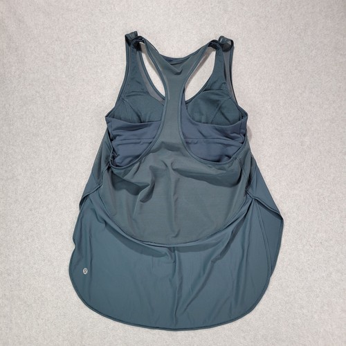 Lululemon Twist Around 2-in-1 Tank Women's 6 Blue Green Built In Sport Bra - Picture 3 of 6