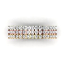 0.86 ctw Zirconia Diamond Women's Wedding Band  Stackable 14K 2-Tone Gold Ring