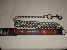 NWT NFL GAMEWEAR DENVER BRONCOS BROWN LEATHER HEAVY DUTY DOG LEASH 1" X 4'