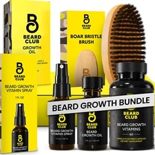 Beard Club Essential Beard Growth Kit - Growth Oil Growth Vitamins Growth Vit...