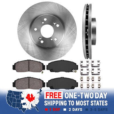 Front Coated Disc Brake Rotors And Ceramic Pads Kit Honda Accord Acura TL TSX CL 