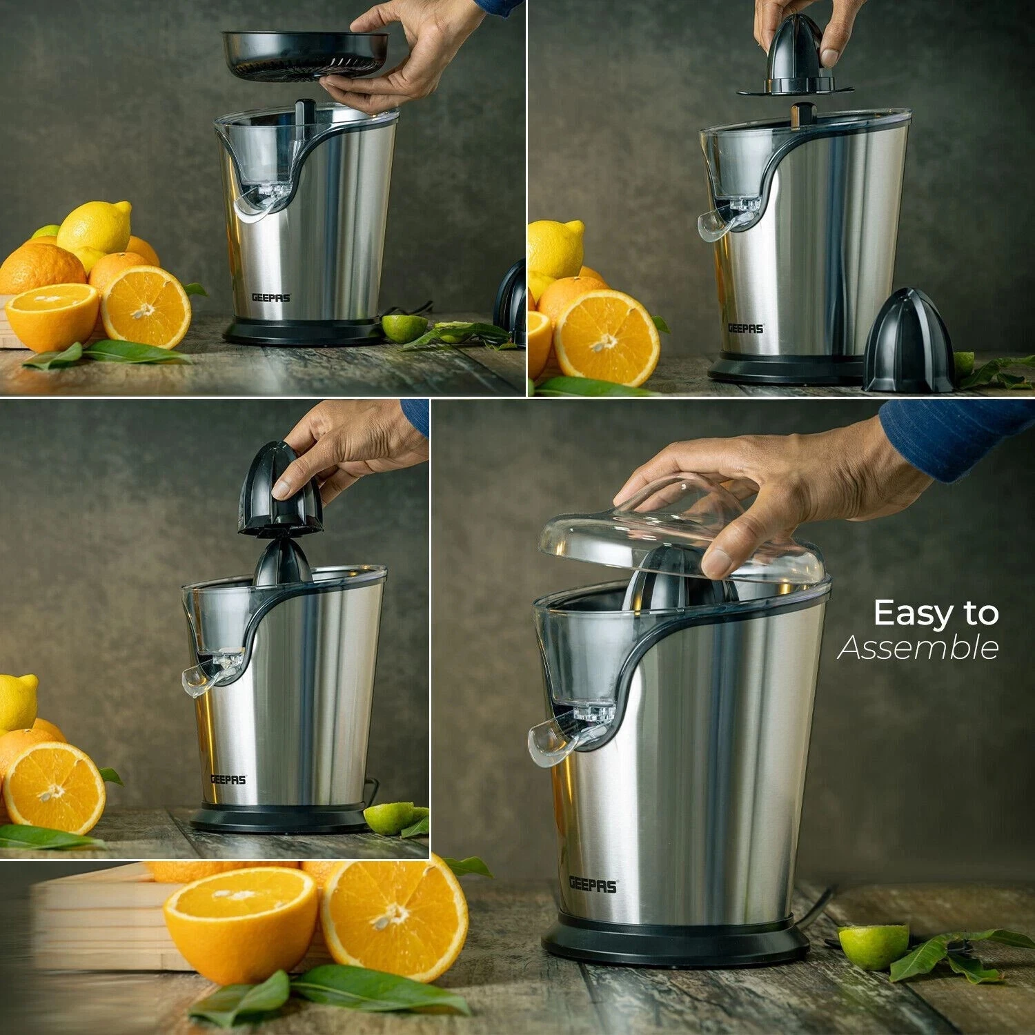GEEPAS Citrus Juicer Orange Squeezer 100W Electric Machine Lemon Juice Press
