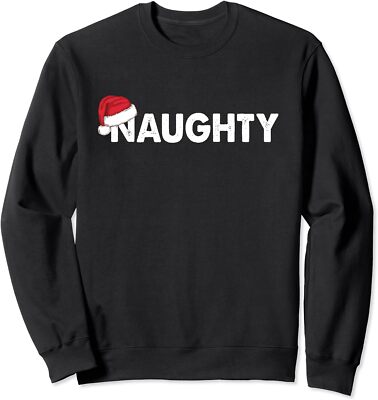 Naughty Or Nice Matching Christmas Santa Couples Unisex Crewneck Sweatshirt